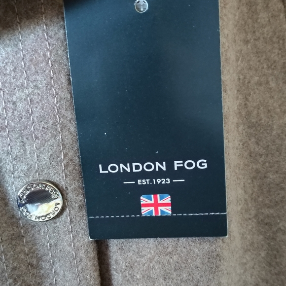 NWT - London Fog Gray Hooded Wool Blend Coat Size L - Picture 7 of 16